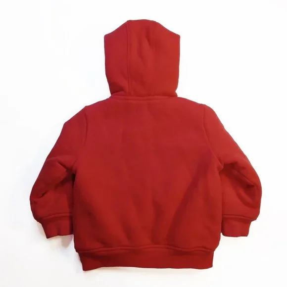 Tommy Hilfiger Red Hoodie Lined In Faux Fur Size US 18M - Picture 2 of 6